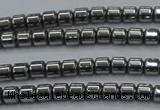 CHE775 15.5 inches 2*2mm drum plated hematite beads wholesale