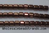 CHE777 15.5 inches 2*2mm drum plated hematite beads wholesale