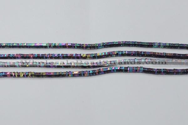 CHE830 15.5 inches 1*2mm hexagon plated hematite beads wholesale