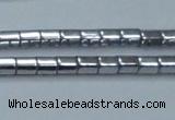 CHE896 15.5 inches 3*3mm faceted tube plated hematite beads wholesale
