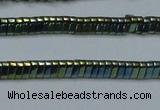 CHE923 15.5 inches 1*3mm triangle plated hematite beads wholesale