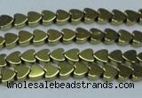 CHE992 15.5 inches 4*4mm heart plated hematite beads wholesale