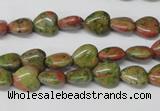 CHG01 15.5 inches 8*8mm heart unakite gemstone beads wholesale