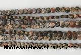 CHG108 15.5 inches 6mm flat heart leopardskin jasper beads wholesale