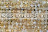 CITR10 15 inches 6mm faceted round natural citrine beads