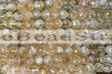 CITR11 15 inches 8mm faceted round natural citrine beads