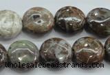CJA06 15.5 inches 16mm coin green jasper beads wholesale