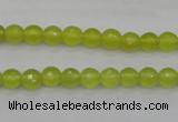 CKA217 15.5 inches 6mm faceted round Korean jade gemstone beads
