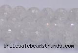 CKQ343 15.5 inches 6mm faceted round dyed crackle quartz beads