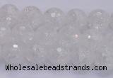 CKQ344 15.5 inches 8mm faceted round dyed crackle quartz beads