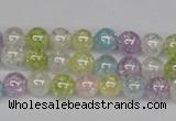 CKQ61 15.5 inches 6mm round AB-color dyed crackle quartz beads