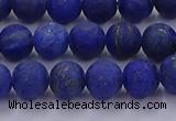 CLA71 15.5 inches 6mm round matte lapis lazuli beads wholesale