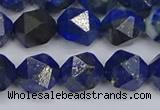 CLA87 15.5 inches 8mm faceted nuggets dyed lapis lazuli beads