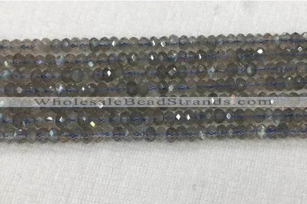 CLB1020 15.5 inches 2*4mm faceted rondelle labradorite gemstone beads