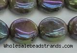 CLB637 15.5 inches 14mm flat round AB-color labradorite beads