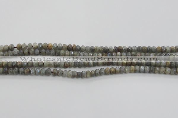 CLB756 15.5 inches 4*6mm faceted rondelle AB-color labradorite beads