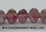 CLG29 15 inches 8*10mm faceted rondelle handmade lampwork beads