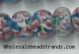 CLG772 14.5 inches 8*12mm rondelle lampwork glass beads wholesale