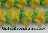 CLG793 15.5 inches 11*13mm rose lampwork glass beads wholesale