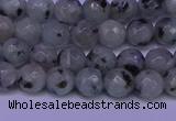 CLJ421 15.5 inches 6mm faceted round sesame jasper beads