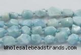CLR25 15.5 inches 6*8mm nugget natural larimar gemstone chips beads