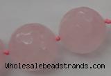 CLS103 15.5 inches 25mm faceted round large rose quartz beads