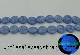 CLU134 15.5 inches 16mm flat round blue luminous stone beads