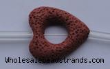 CLV26 15.5 inches 27*29mm heart red natural lava beads wholesale