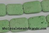 CLV303 15.5 inches 15*20mm rectangle lava beads wholesale