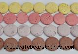 CLV307 15.5 inches 24mm flat round lava beads wholesale