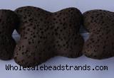 CLV34 15 inches 26*28mm butterfly-shaped chocolate natural lava beads