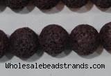 CLV479 15.5 inches 14mm round dyed purple lava beads wholesale