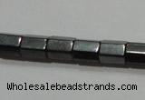 CMH107 15.5 inches 5*6mm faceted tube magnetic hematite beads