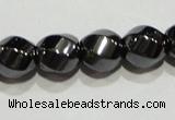 CMH157 15.5 inches 8*8mm twisted rice magnetic hematite beads