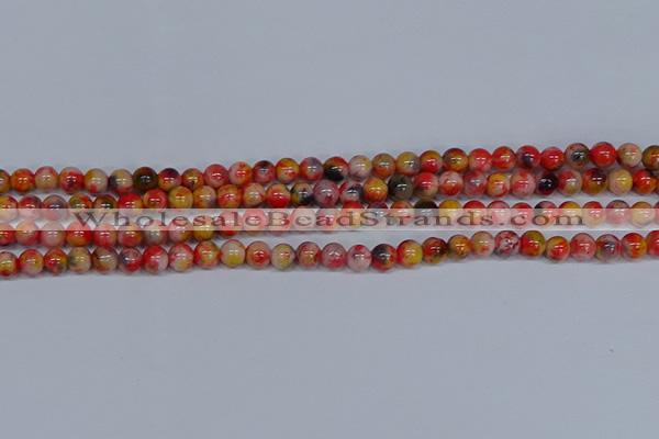 CMJ485 15.5 inches 6mm round rainbow jade beads wholesale