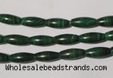 CMN211 15.5 inches 5*12mm rice natural malachite beads wholesale
