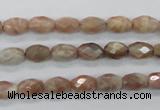 CMS100 15.5 inches 6*9mm faceted rice moonstone gemstone beads