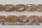 CMS103 15.5 inches 10*14mm faceted rectangle moonstone gemstone beads