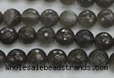 CMS1075 15.5 inches 6mm faceted round grey moonstone beads wholesale