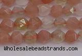 CMS1136 15.5 inches 6mm faceted nuggets rainbow moonstone beads