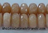 CMS1173 15.5 inches 7*12mm faceted rondelle moonstone beads