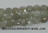 CMS129 15.5 inches 8mm faceted coin moonstone gemstone beads