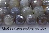 CMS1312 15.5 inches 8mm faceted round AB-color grey moonstone beads