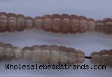 CMS135 15.5 inches 10*30mm carved rice natural moonstone beads