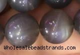 CMS1424 15.5 inches 12mm round black moonstone beads wholesale