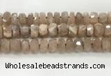 CMS1665 15.5 inches 6*12mm - 8*13mm faceted tyre moonstone beads