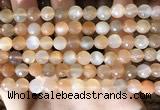 CMS1716 15.5 inches 8mm faceted round rainbow moonstone beads