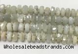 CMS1768 15.5 inches 6*10mm - 8*11mm faceted tyre moonstone beads