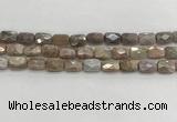 CMS1781 15.5 inches 8*12mm faceted rectangle AB-color moonstone beads