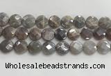 CMS1792 15.5 inches 16mm faceted coin AB-color moonstone beads